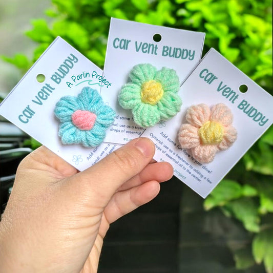 Car Vent Buddy | Handmade Crocheted Floral Vent Clip