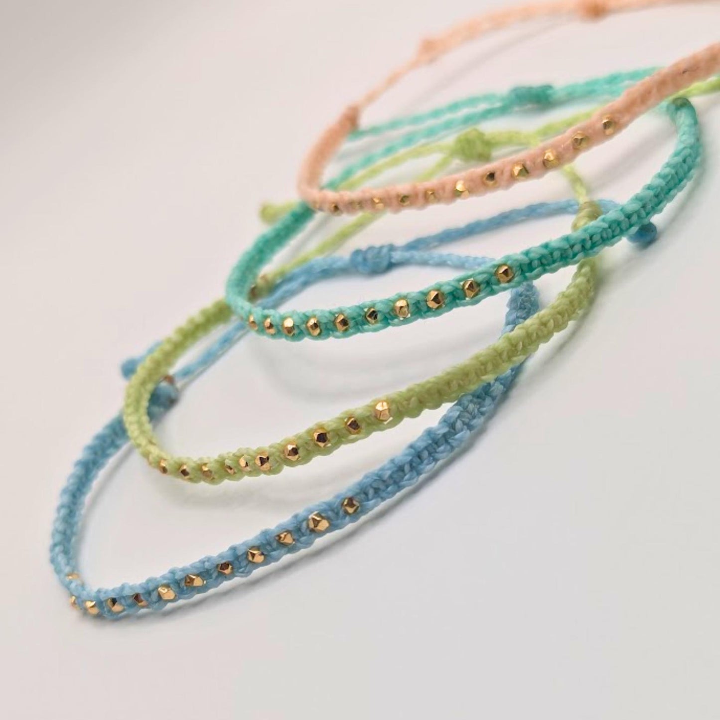 Gold Hematite Macrame Bracelet