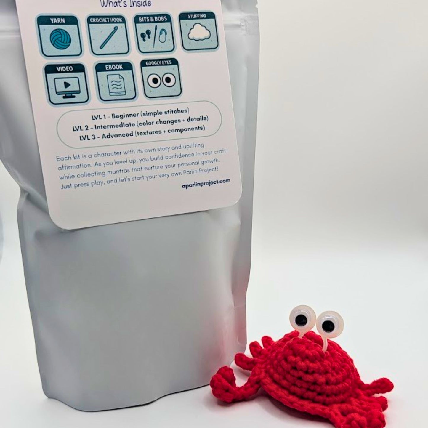 Crabby Chuckles (Red) | Crochet Kit - Level 2