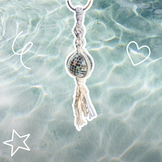 Macrame Disco Car Charms