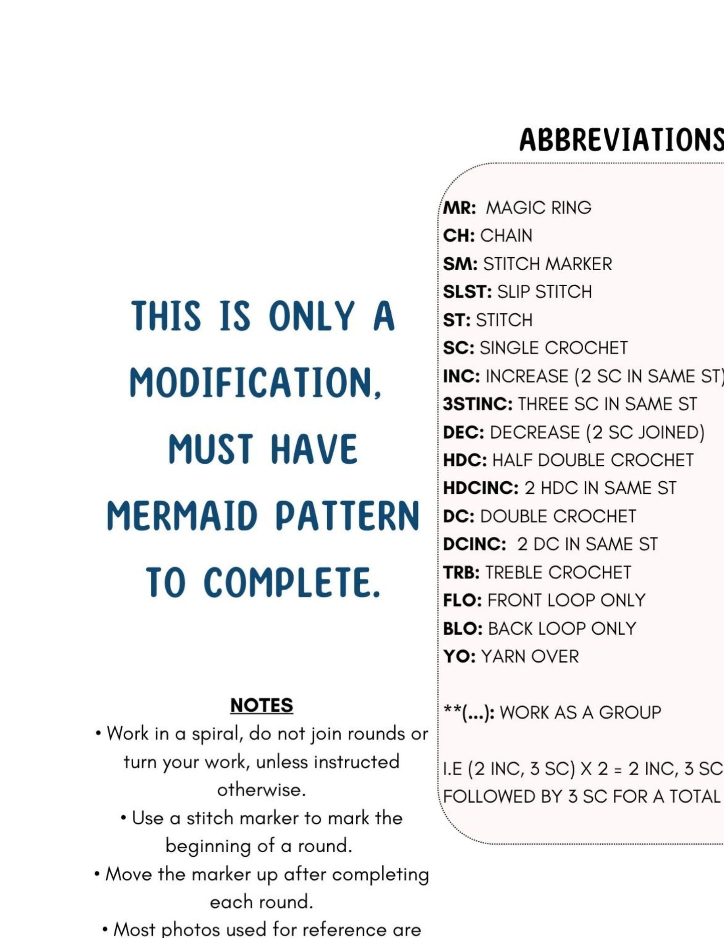 Nerida the Mermaid MODIFICATION | Crochet Pattern ADD ON