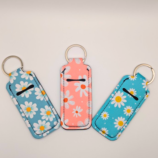 Floral Lipbalm Holder Keychain