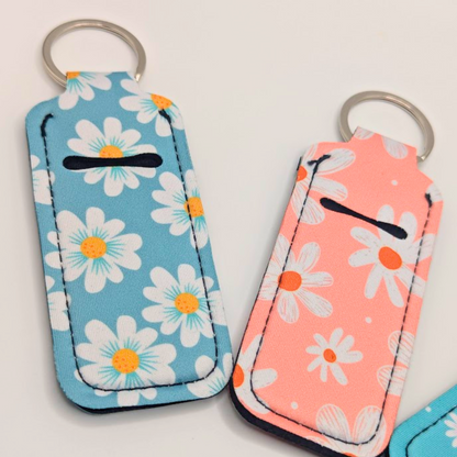Floral Lipbalm Holder Keychain