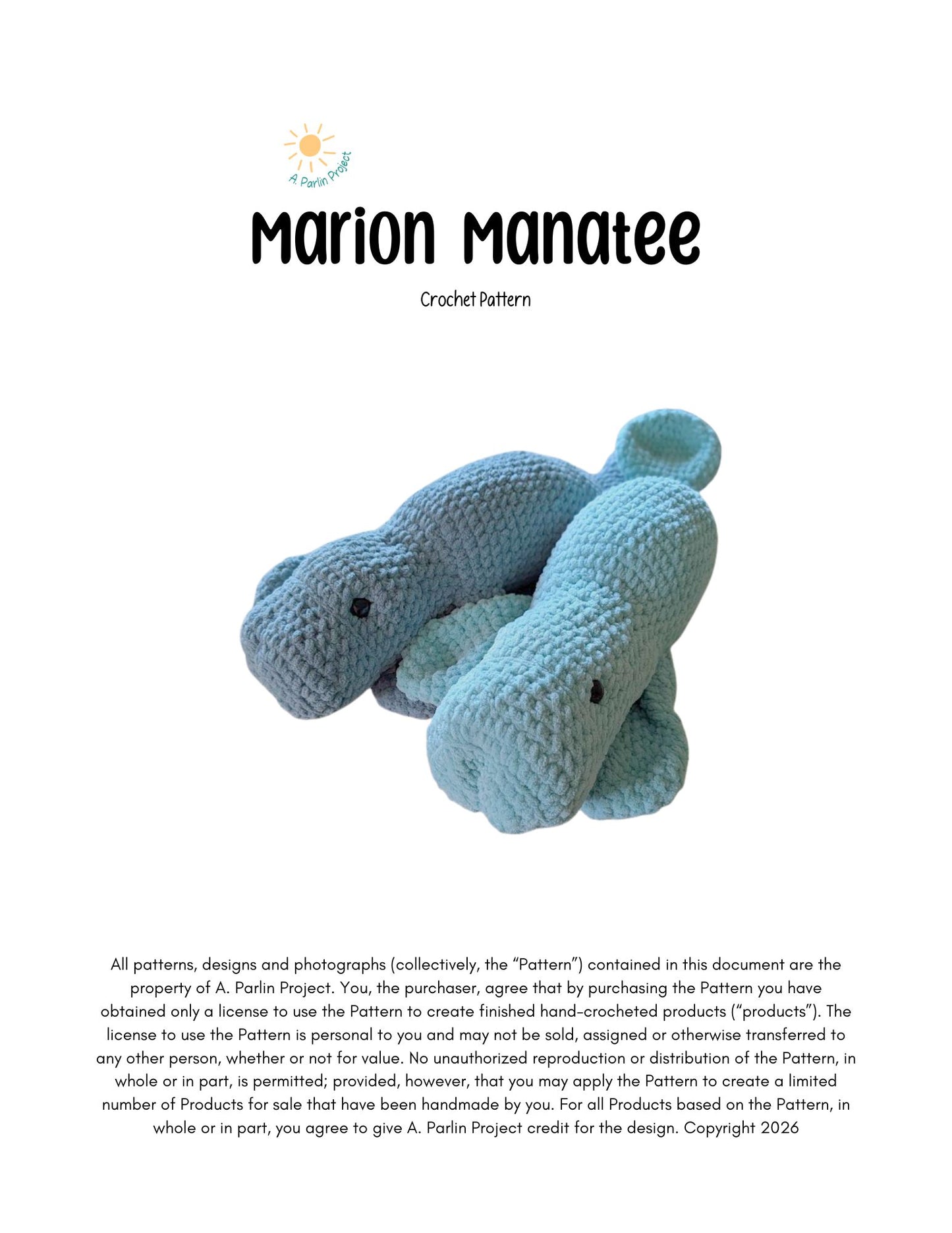 Marion The Manatee | Crochet Pattern