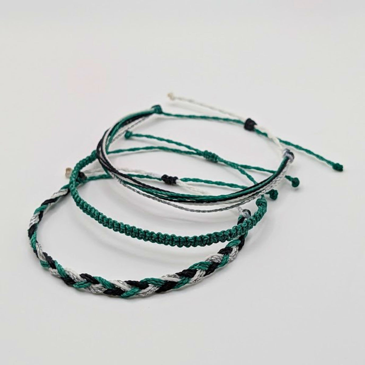 Philadelphia Eagles Football Cord Macrame String Bracelet Set