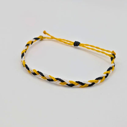 Pittsburgh Steelers Football Cord Macrame String Bracelet Set