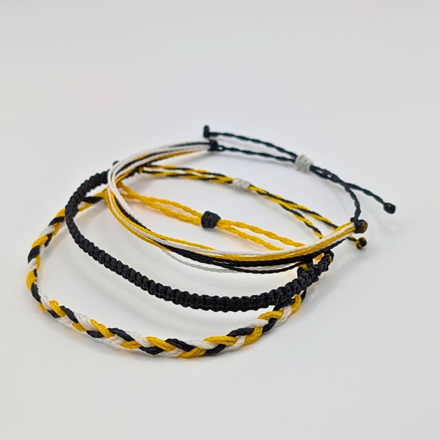 Pittsburgh Steelers Football Cord Macrame String Bracelet Set