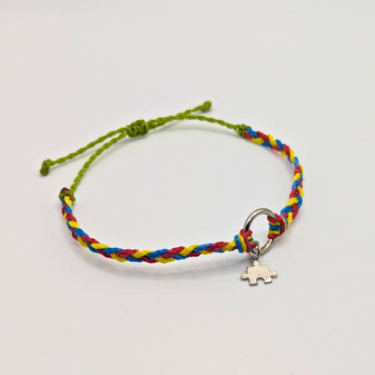 Braided Autism Macrame Bracelet | Primary Colors