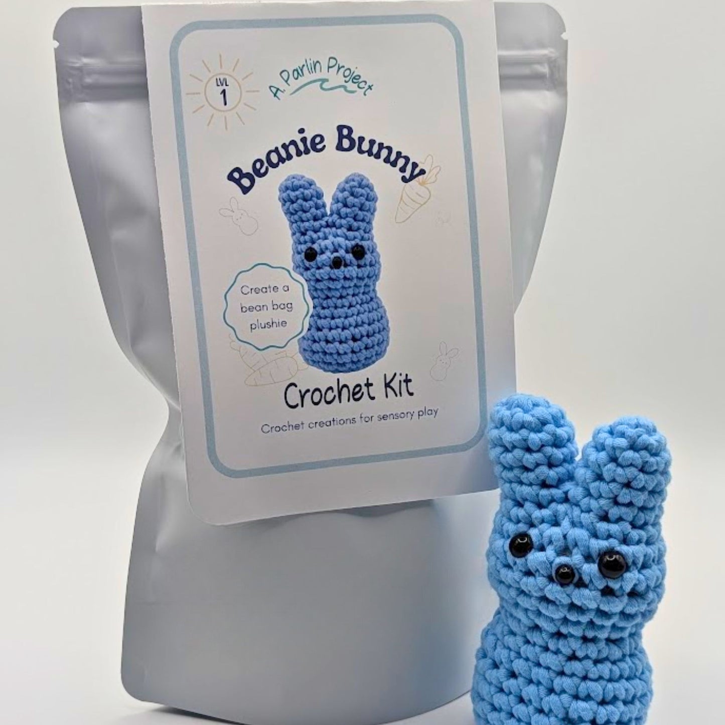 Beanie Bunny BLUE | Crochet Kit - Level 1