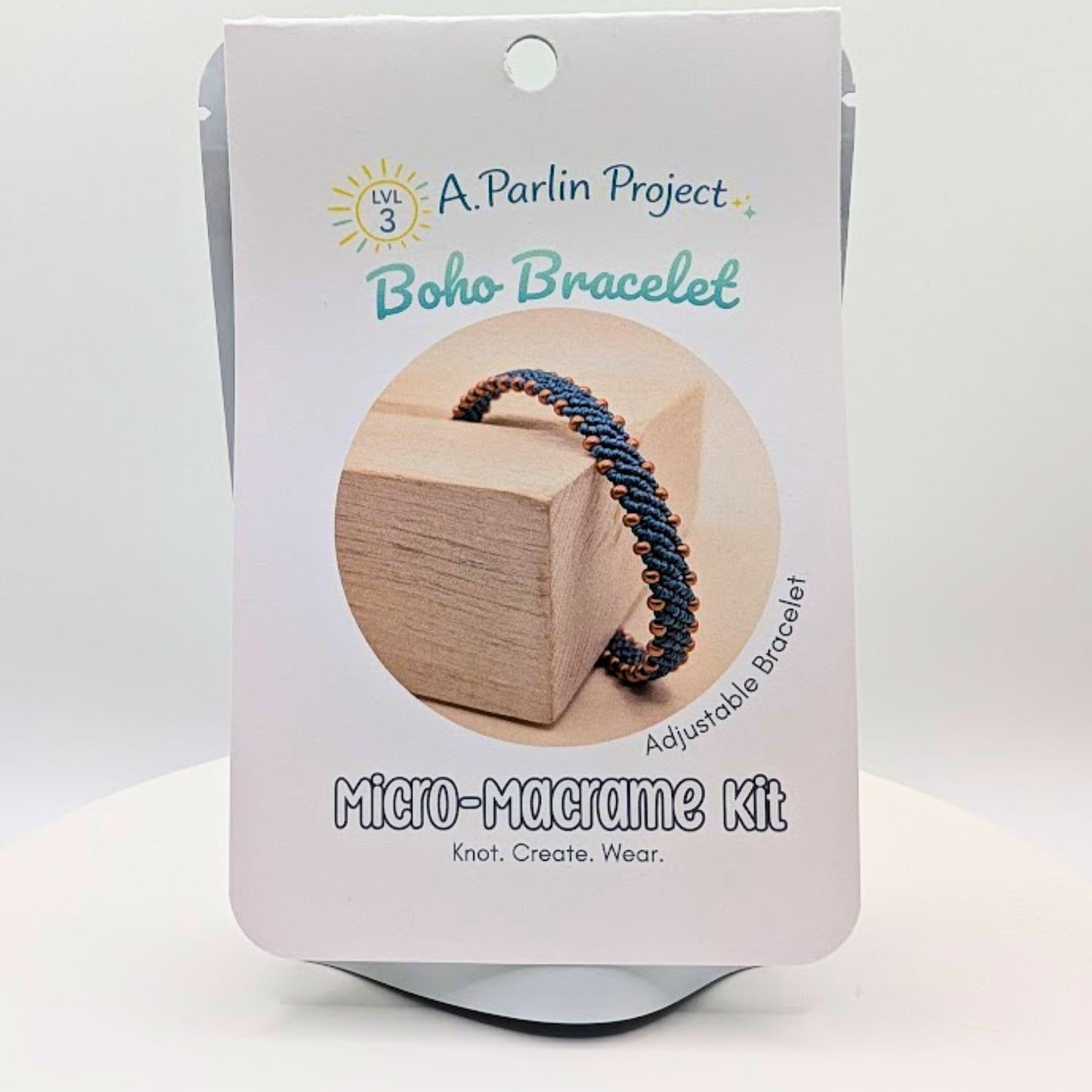 Boho Bracelet Blue | Micro-Macrame Kit - Level 3