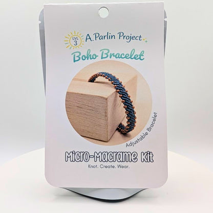 Boho Bracelet Blue | Micro-Macrame Kit - Level 3