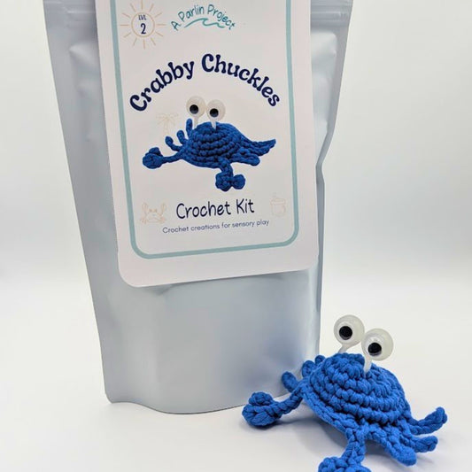 Crabby Chuckles (Blue) | Crochet Kit - Level 2