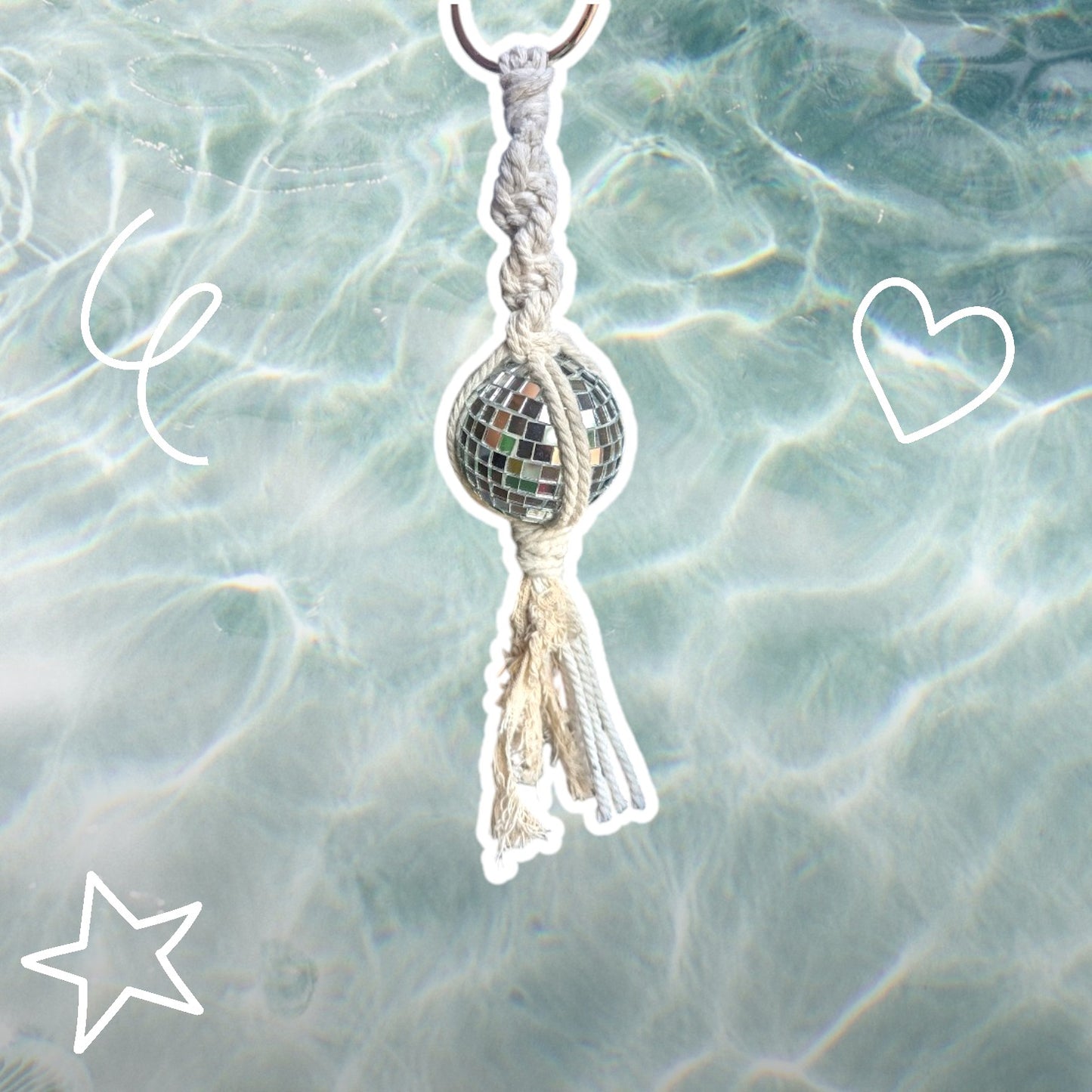 Macrame Disco Car Charms