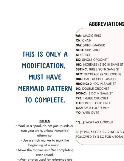 Nerida the Mermaid MODIFICATION | Crochet Pattern ADD ON
