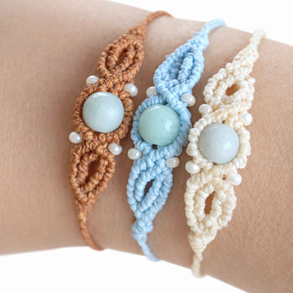 Boho Amazonite Macrame Bracelet