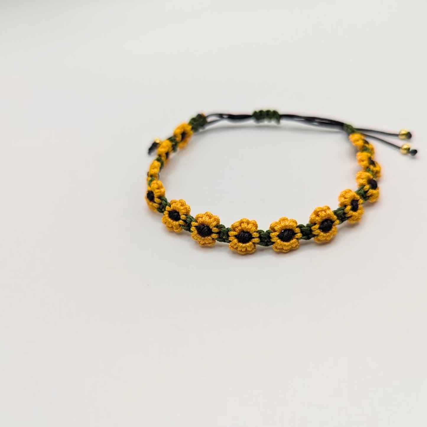 Sunflower Macrame Bracelet