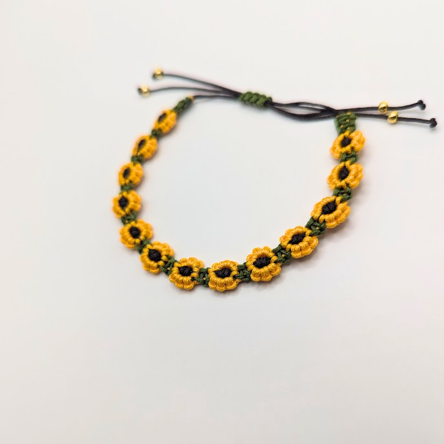 Sunflower Macrame Bracelet
